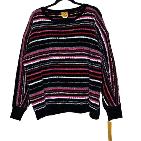 Ruby Rd Woman Sweater, Striped Cozy Sweater, Plus Size - Picture 1 of 7